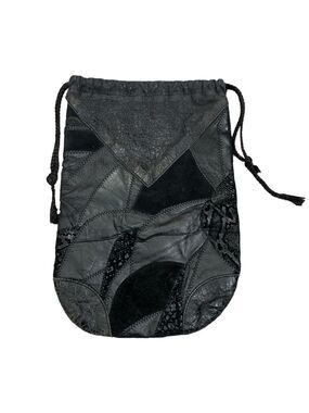 Vintage Mena Montreal black patchwork leather suede bag